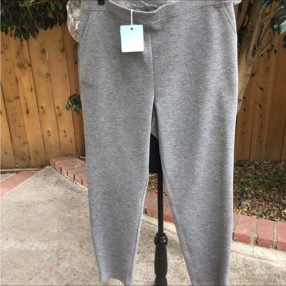 StJohn BNWT Grey Melange Zipper Ankle Pants (Size 16) $695+ MADE IN USA! - Picture 2 of 13